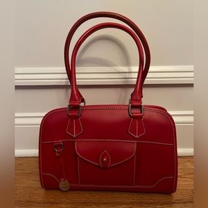 Dooney & Bourke Red Alto Shoulder Bag Double Handle Handbag NWOT Front Pocket